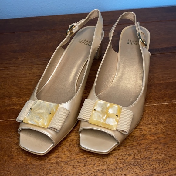 Stuart Weitzman Slingback Peep Toe Shoes - Picture 2 of 16